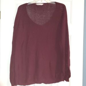 BLUENOTES PURPLE V-NECK SWEATER